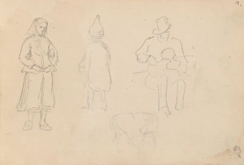 Figurstudier av Adolph Tidemand