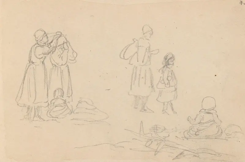 Figurstudier av Adolph Tidemand