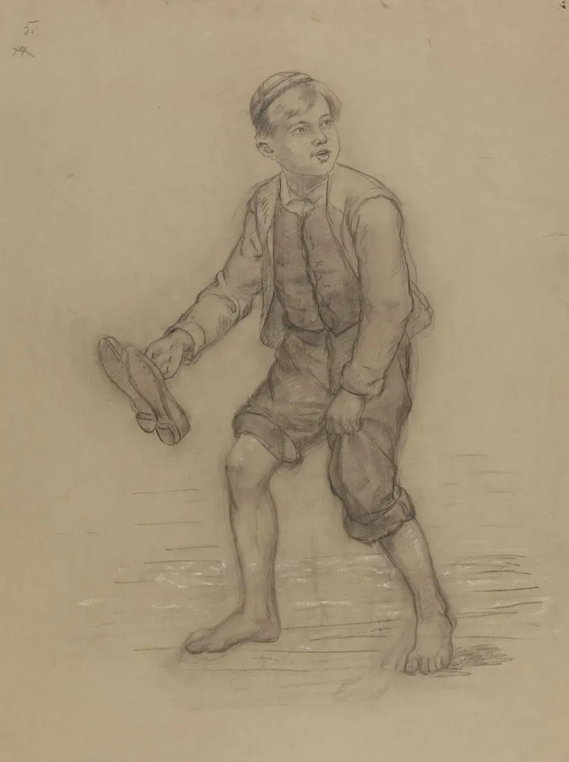 Gutt som vasser av Adolph Tidemand