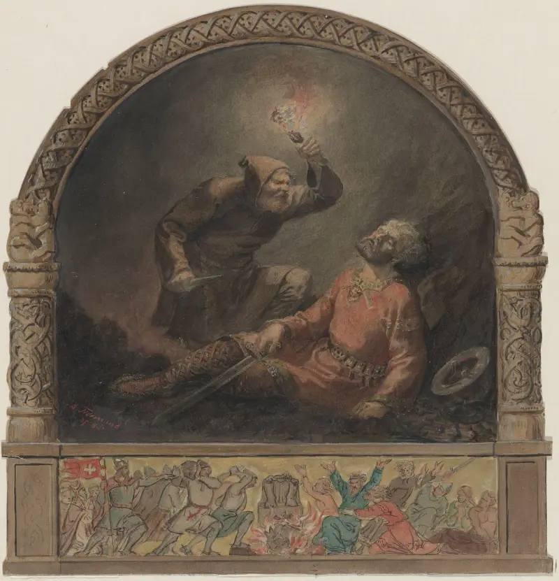 Håkon Jarl och Kark av Adolph Tidemand