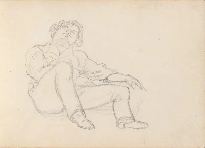 Hvilende mannsfigur av Adolph Tidemand