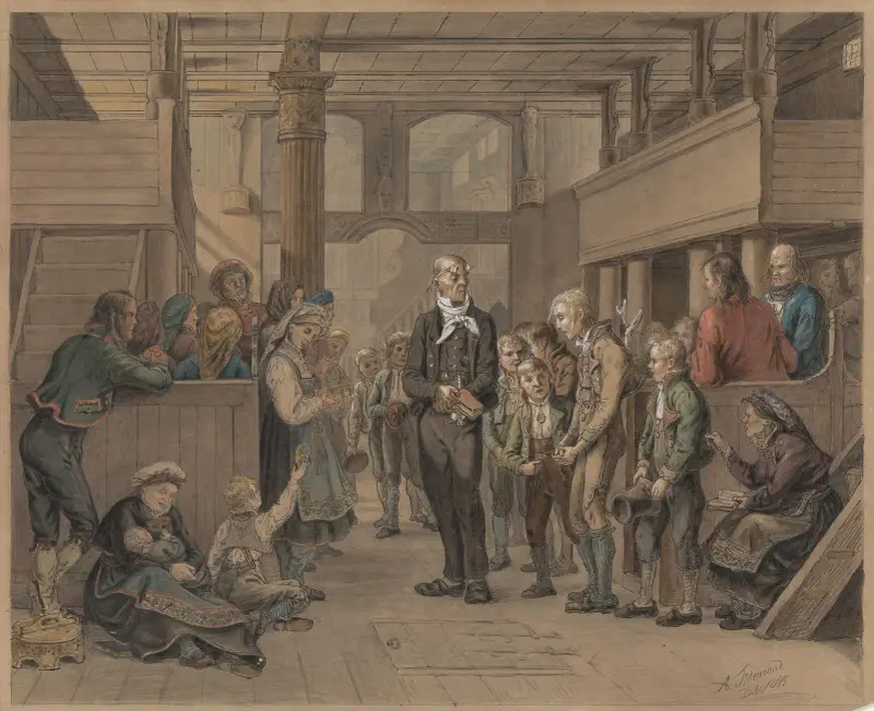 Katechisation von Adolph Tidemand