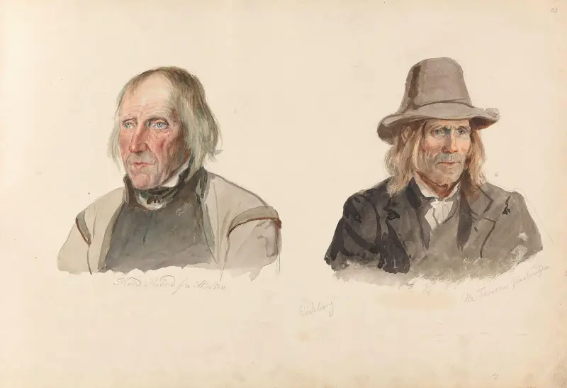 Knut Anundsen Holten, Mo; Ola Tovsen Kvåsloa, Eidsborg av Adolph Tidemand