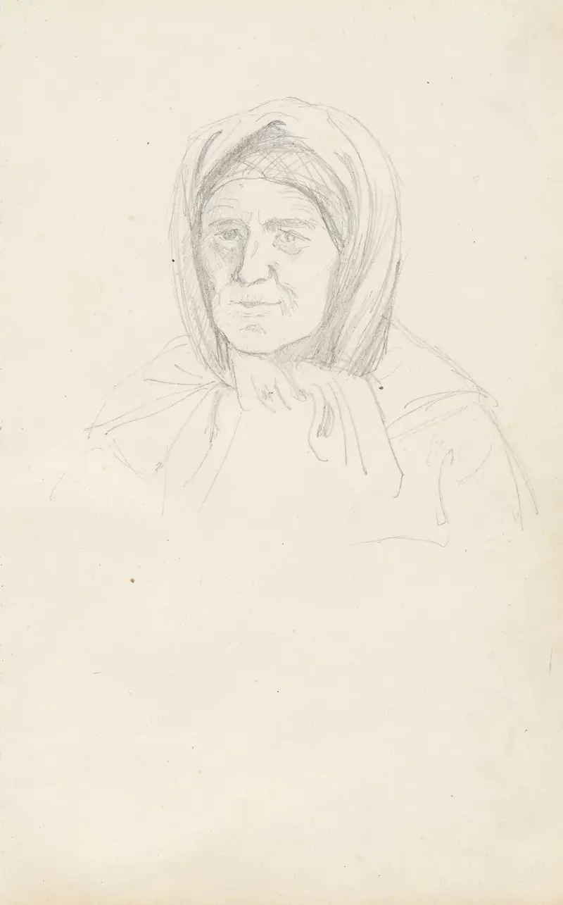 Kvinneportrett (Kvinnoporträtt) av Adolph Tidemand