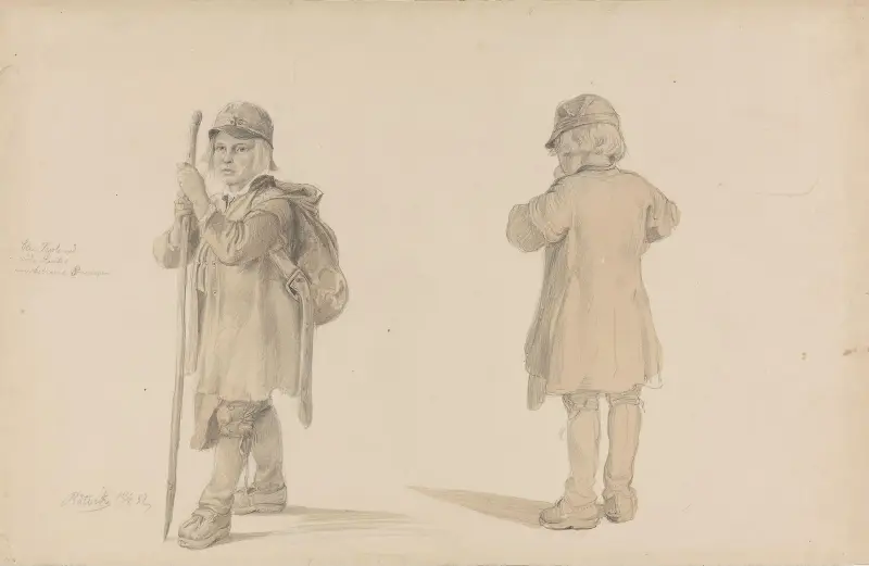 Liten gutt, Rætvik av Adolph Tidemand