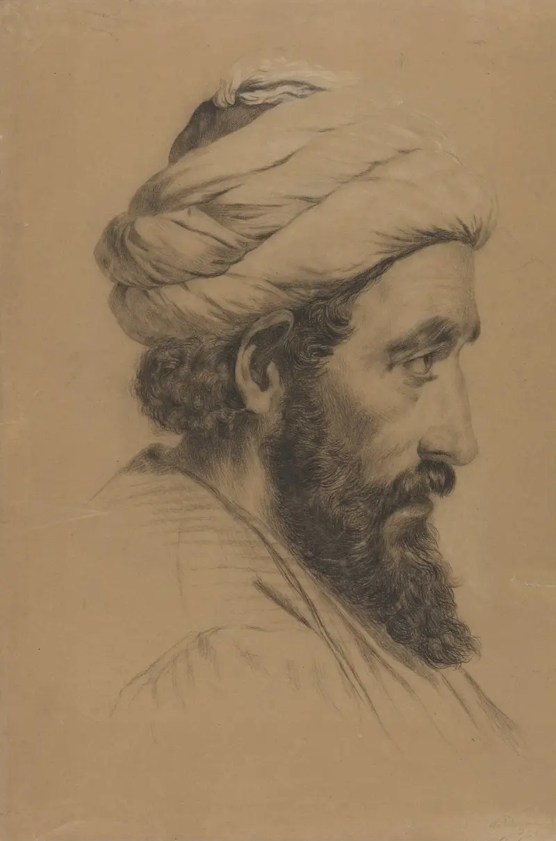 Mannshode med turban av Adolph Tidemand