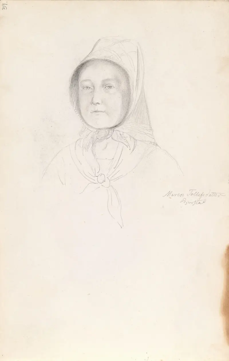 Maren Tollefsdatter Bjorstad av Adolph Tidemand