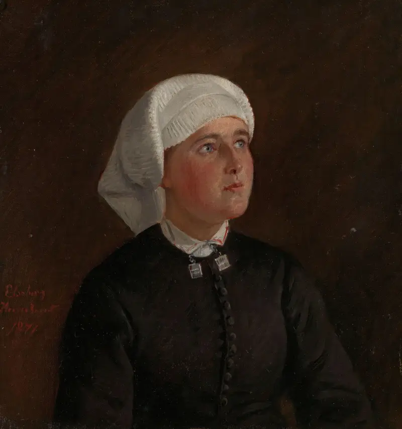 Portrait of Elseberg Herrestvedt av Adolph Tidemand