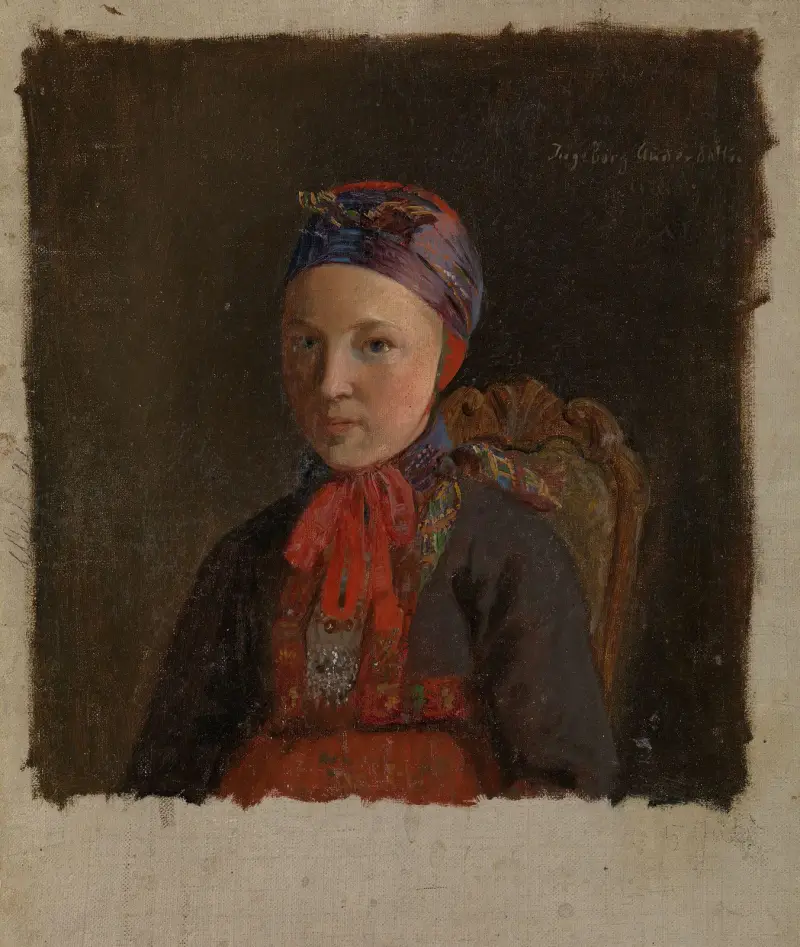 Porträtt av Ingeborg Anderdatter Gulsvig av Adolph Tidemand