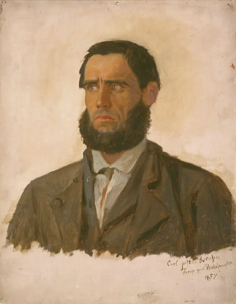 Portrait of the Prisoner Carl Gustav Svendsen av Adolph Tidemand