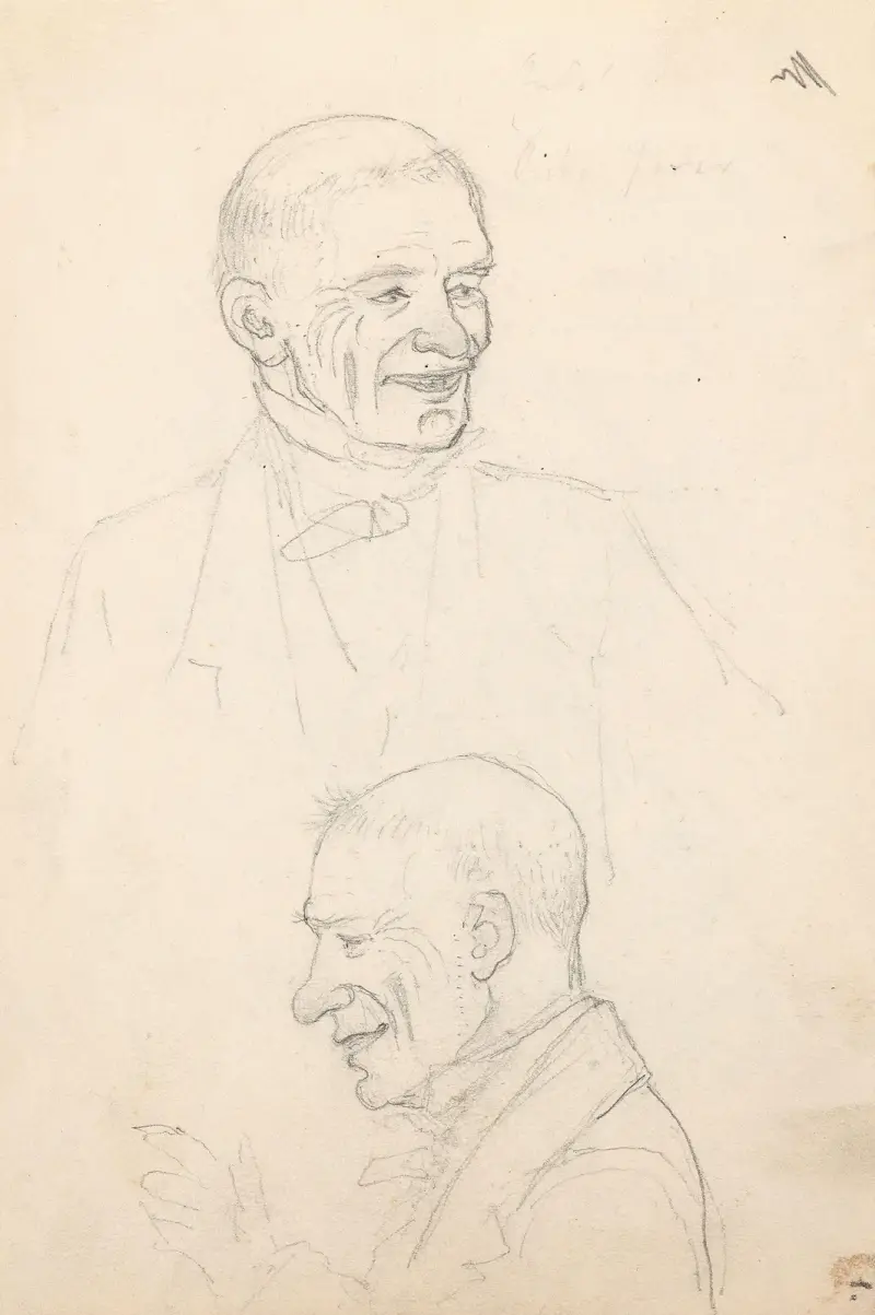 Portrait studies of a man (Probably 1859 or 1860) av Adolph Tidemand