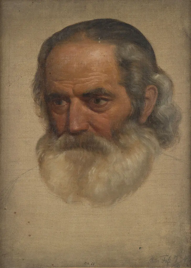 Portrait Study of an old Man av Adolph Tidemand
