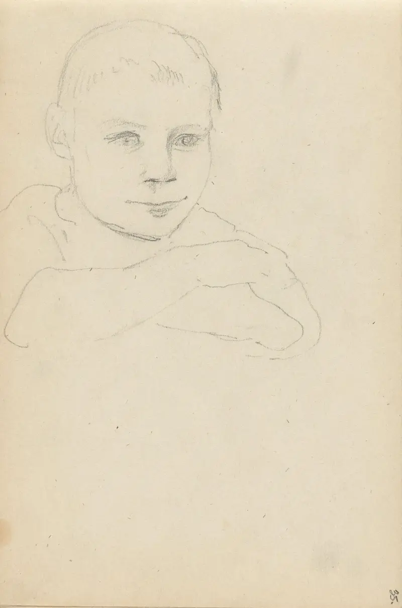 Porträtt av pojke av Adolph Tidemand