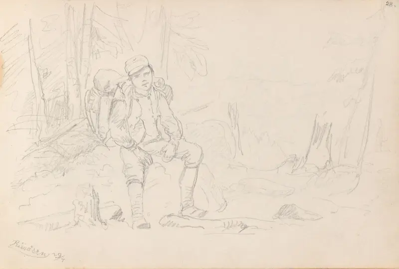 Rast på Risåsen av Adolph Tidemand