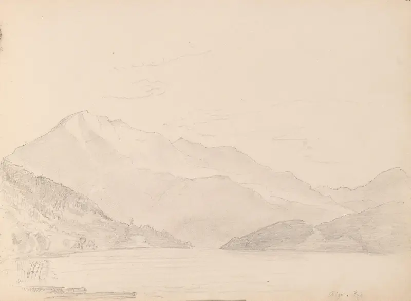 Rigi sett från Zugersee av Adolph Tidemand
