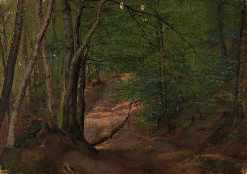 Väg i skogen av Adolph Tidemand