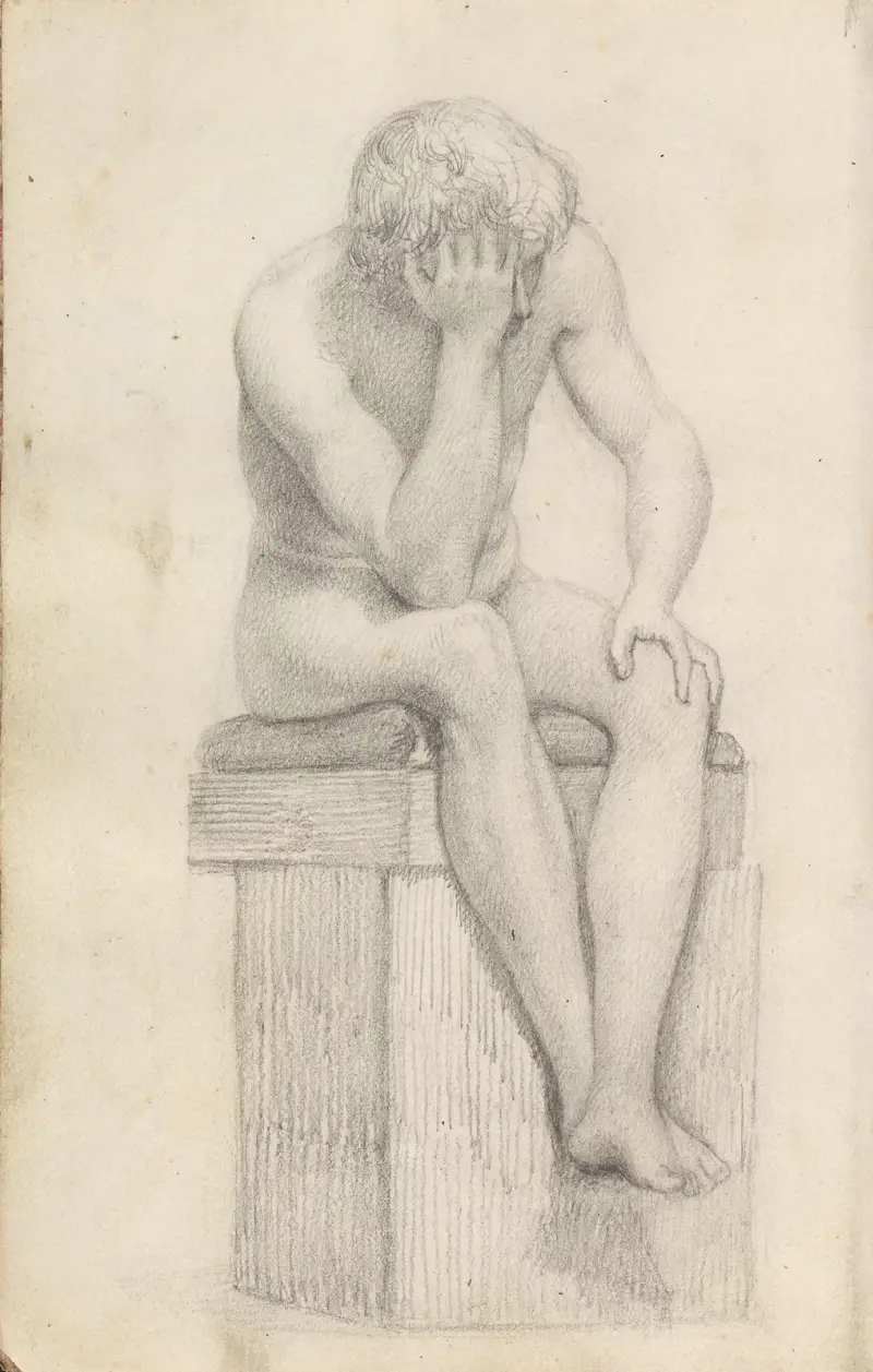 Sitzender Akt von Adolph Tidemand