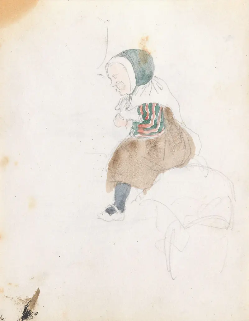 Sitzendes Kind von Adolph Tidemand