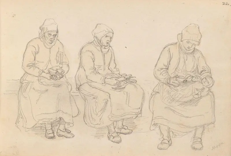Sittende kvinner, Mora av Adolph Tidemand