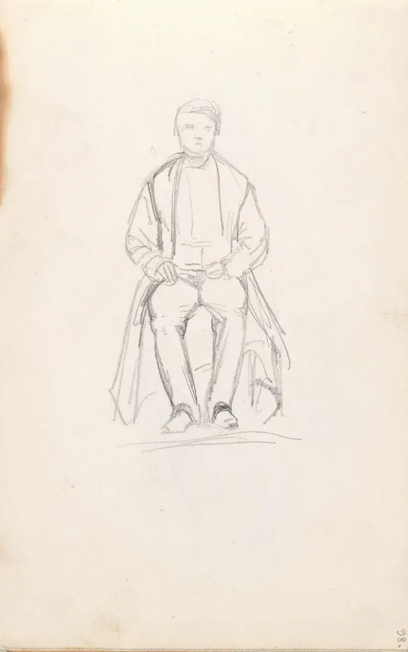 Sitzender Mann, 1843 von Adolph Tidemand