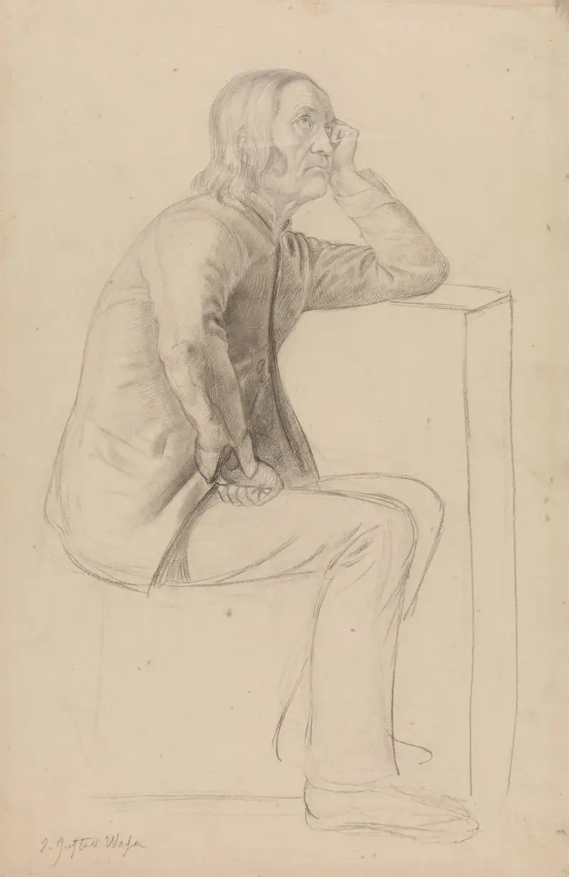 Sitzender Mann, 1839 von Adolph Tidemand