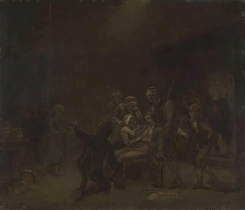 Sketch for The Return of the Bear Hunter av Adolph Tidemand
