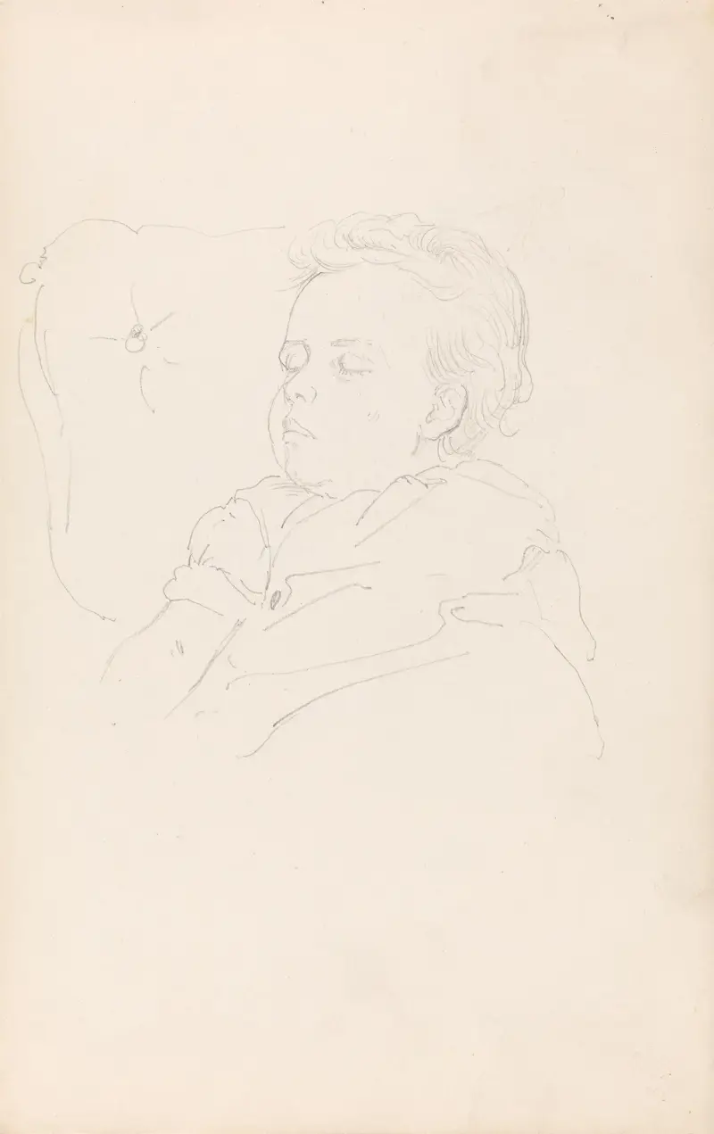 Schlafendes Kind von Adolph Tidemand