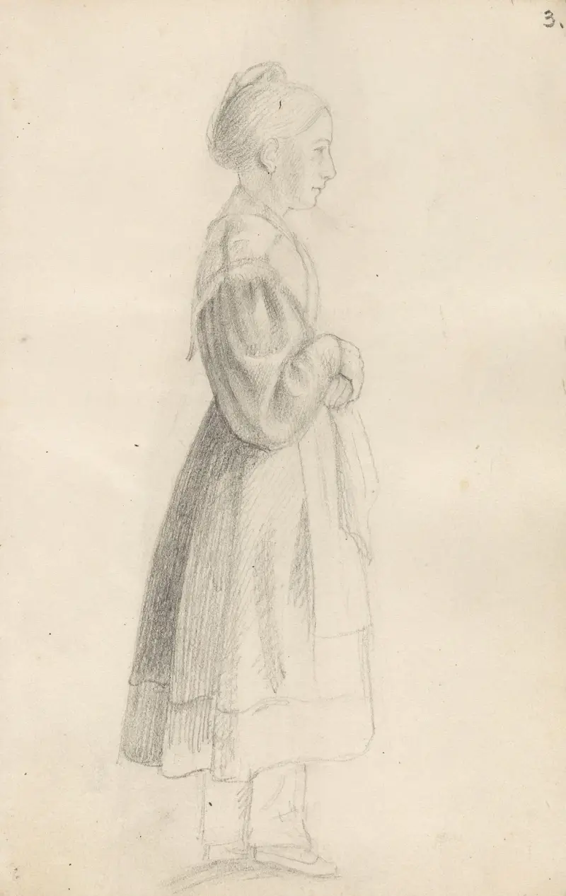 Stående kvinnefigur av Adolph Tidemand