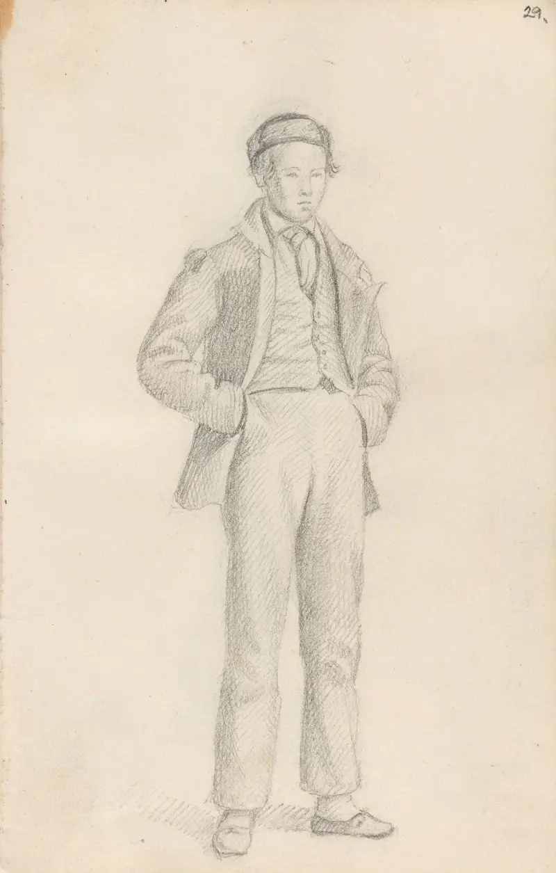 Stehender junger Mann von Adolph Tidemand