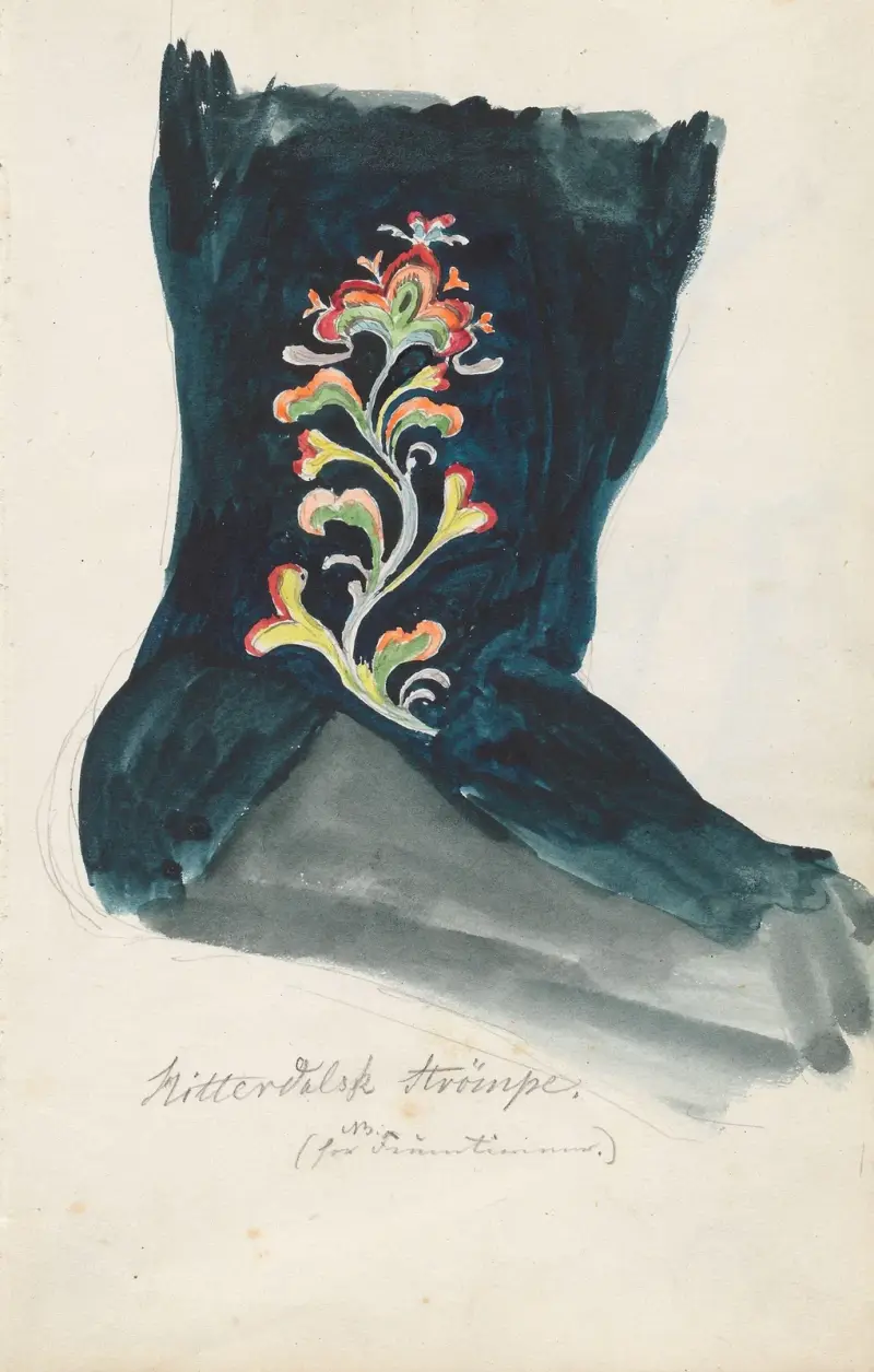 Strømpe, Heddal av Adolph Tidemand