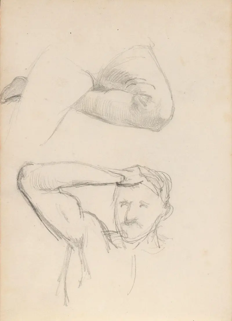 Studies of male figure (Probably 1838) av Adolph Tidemand
