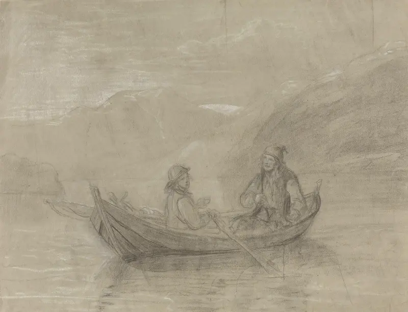 To fiskere i båt av Adolph Tidemand