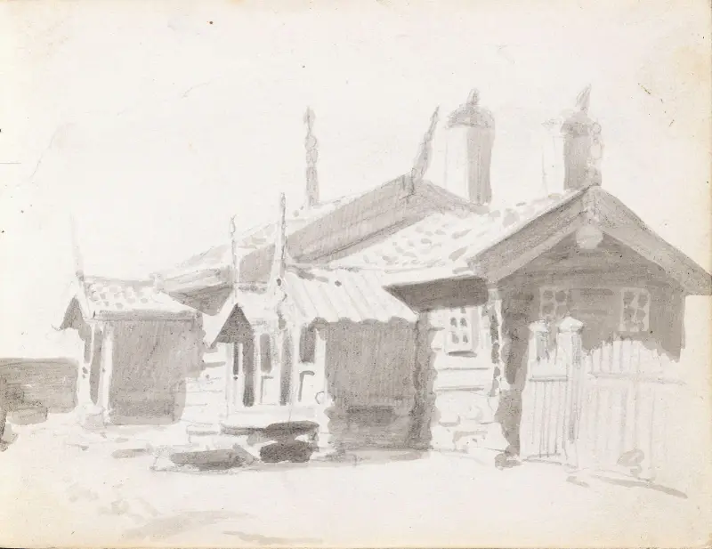 To stuer, Narumsgarden Gulsvik av Adolph Tidemand