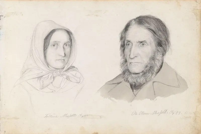 Tolline Messelt; Ole Olsen Messelt av Adolph Tidemand