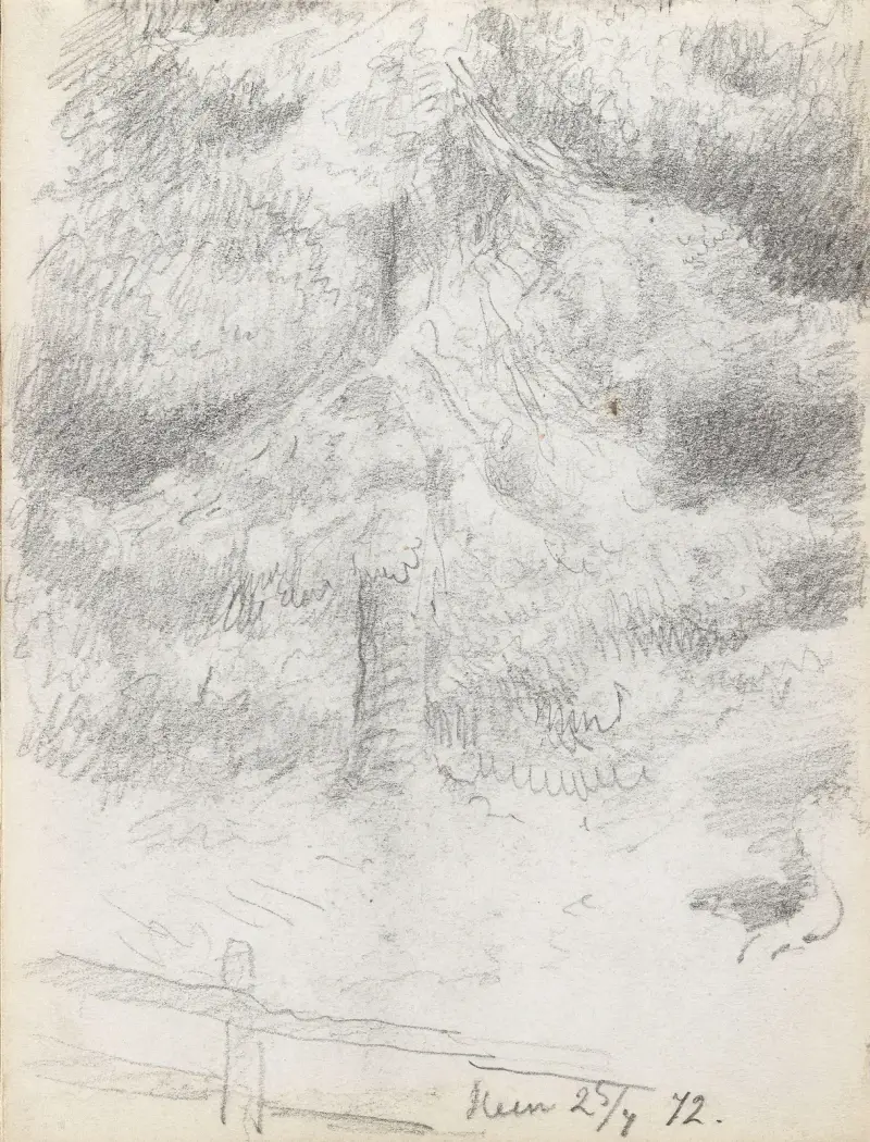 Trestudie, höna av Adolph Tidemand