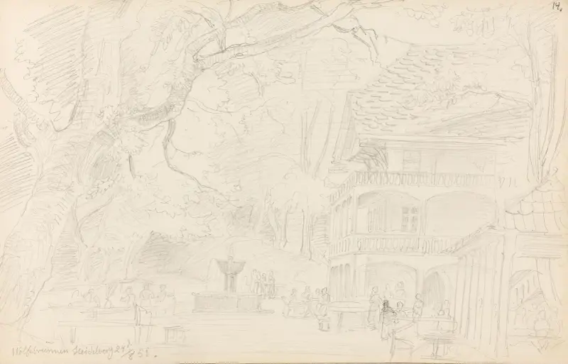 Vargbrunnen, Heidelberg av Adolph Tidemand