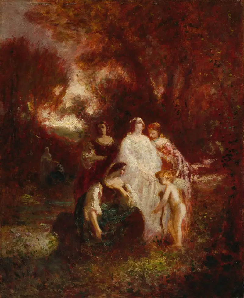 Figures in the Woods av Adolphe Monticelli