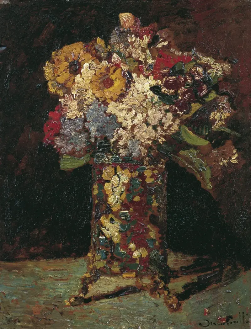 Blomsterstilleben av Adolphe Monticelli