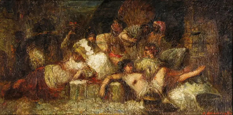 Haremsscen av Adolphe Monticelli