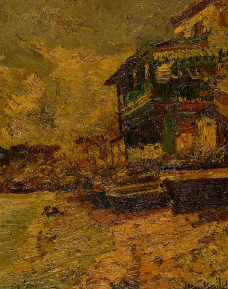Restaurant Bernard in Estaque av Adolphe Monticelli