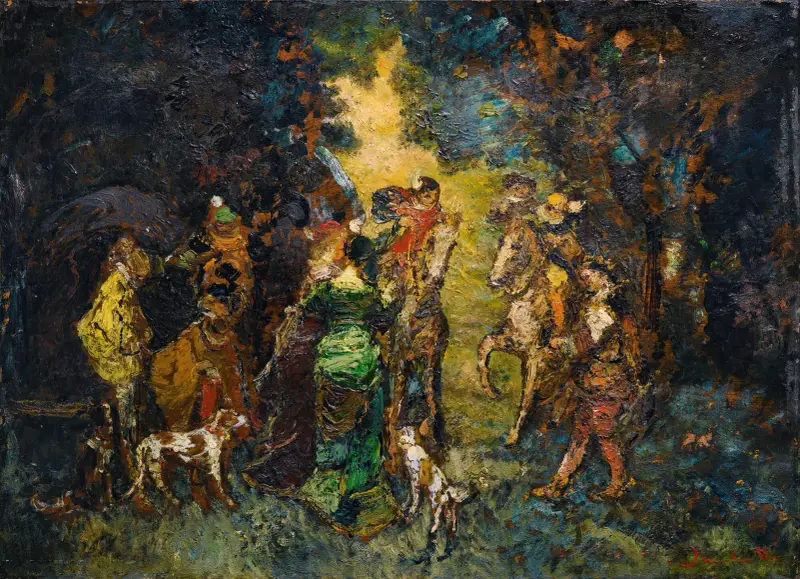 The Hunting Meeting av Adolphe Monticelli
