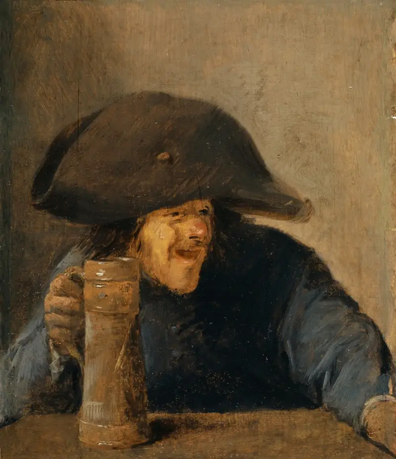 Peasant with Bicorne and Tankard av Adriaen Brouwer