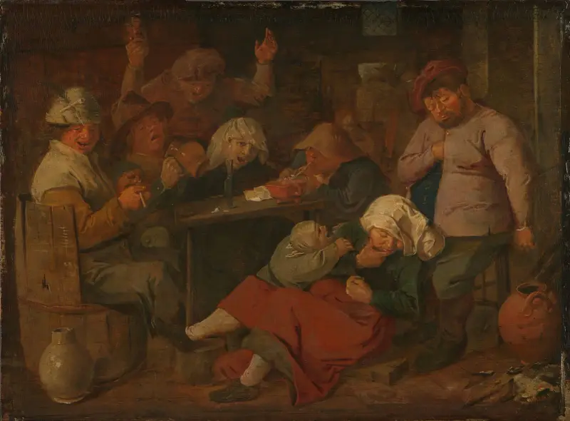 Poor Folk Drinking in a Tavern av Adriaen Brouwer