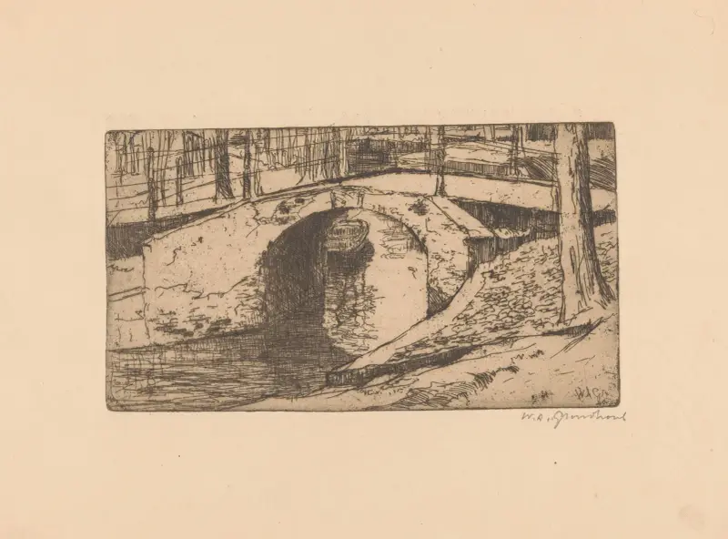 Brug in Delft av Willem Adrianus Grondhout