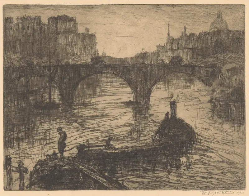 Brug over de Theems in Londen av Willem Adrianus Grondhout
