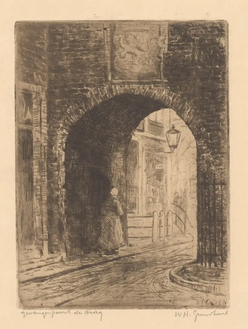 Gevangenpoort i Haag av Willem Adrianus Grondhout
