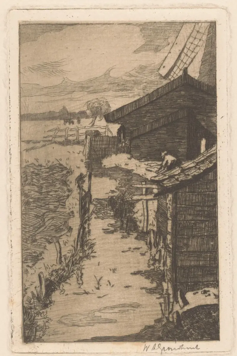 Landskap med dike av Willem Adrianus Grondhout