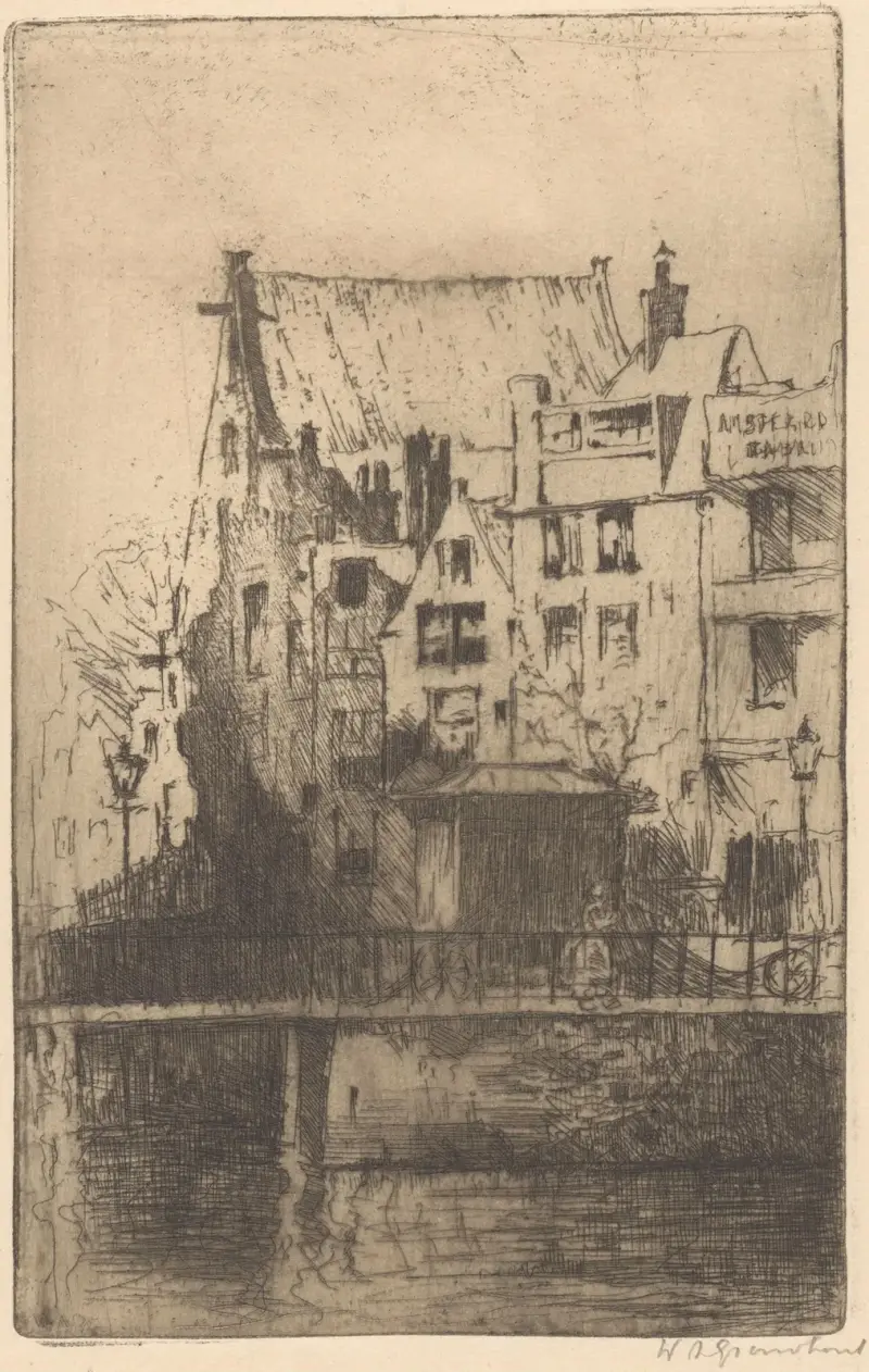 Oudezijds Kolk in Amsterdam av Willem Adrianus Grondhout
