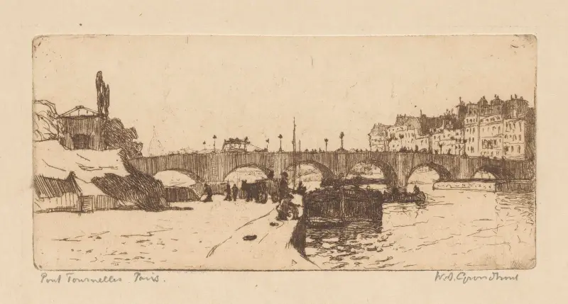 Pont de la Tournelle i Paris av Willem Adrianus Grondhout