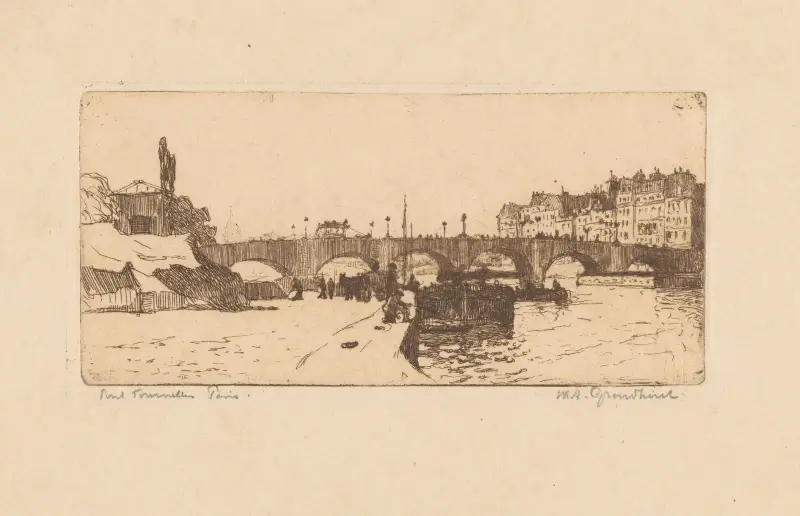 Pont de la Tournelle i Paris av Willem Adrianus Grondhout